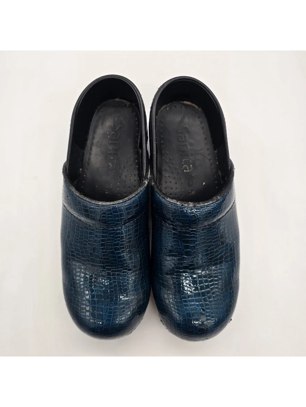 Sanita - The Original Danish Clogs - Blue Leather - Women's 39 - PreOwned